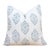 White & Blue Jaipur Blockprint Linen Pillow Cover For Sale