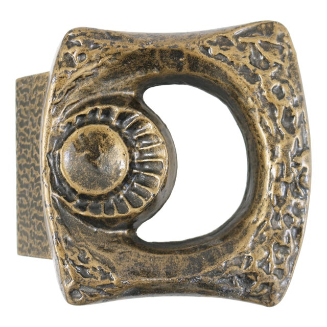Brutalist Brass Push and Pull Front Door Handle, 1970s For Sale