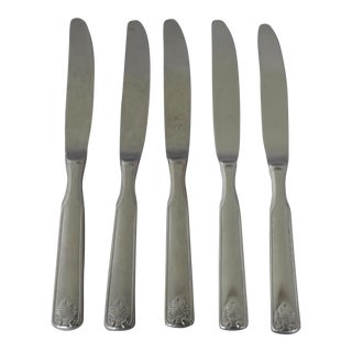 Stainless Steel Shell Design Dinner Knives S/5 For Sale