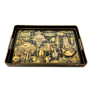 Bespoke Lacquered Fornasetti Style Serving Tray Sally Designs Artist Signed