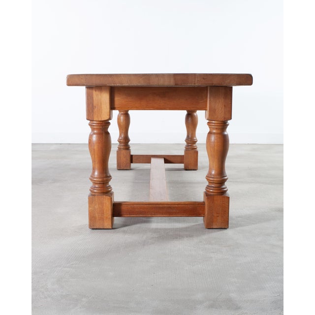 Midcentury Country French Oak Farmhouse Dining Table 7 Ft For Sale In Sacramento - Image 6 of 15