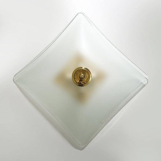 Ceiling Lamp in Satin Glass and Brass by Kazuhide Takahama for Sirrah, 1970s For Sale - Image 13 of 13
