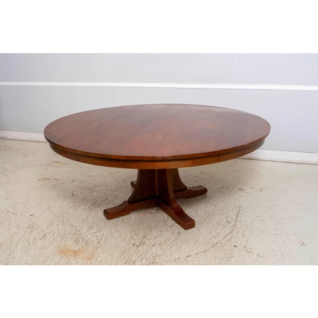 Age: C.2006 Details: Cherry High Quality Construction Large Impressive 72 Inch Table Arts & Crafts Arched Corbel Pedestal...