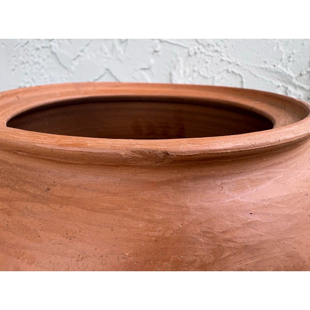 Terra Cotta Large Rustic Mediterranean Terracotta Lidded Vessel With Ladle – Spanish Colonial Style For Sale - Image 8 of 12