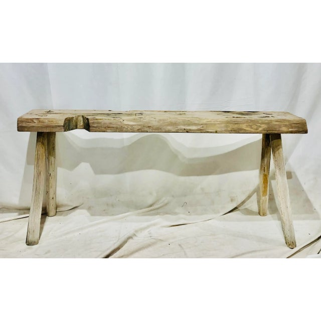 Rustic Late 19th Century Antique Hand Crafted Wooden Saw Horse Table Bench For Sale - Image 3 of 9