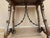 Wood 19th Century Spanish Side Table With Hand Carved Lyre Leg and Iron Stretcher For Sale - Image 7 of 11