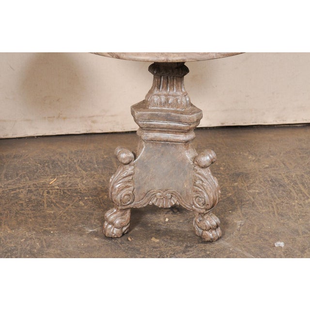 19th Century A Pair - Italian End Tables W/ Round Marble-Tops For Sale - Image 11 of 12