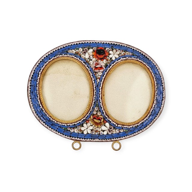 Antique Italian Millefiori Micromosaic Double Picture Frame, 19th Century For Sale - Image 13 of 13