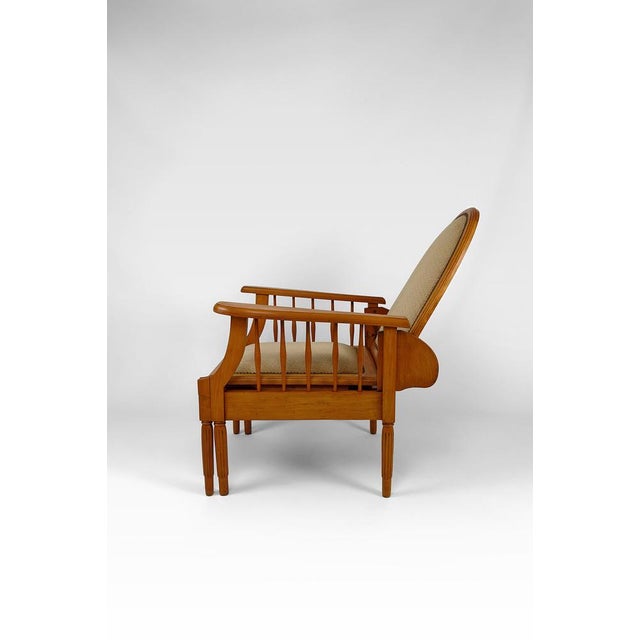 Beige Morris Lounge Chair in Beech, France, 1925 For Sale - Image 8 of 14