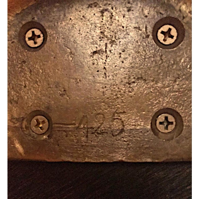 Brown 1970s Leather Top Maitland-Smith French Empire Regency Paw Feet Center Entry Table For Sale - Image 8 of 10