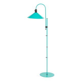 Modern Green Enameled Adjustable Floor Lamp For Sale