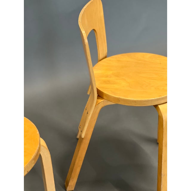 Artek Vintage Chairs Model 65 by Alvar Aalto for Artek, Set of 4 For Sale - Image 4 of 7