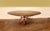Contemporary Round Expanding Jupe Dining Table With Self-Storing Leaves, Walnut Arts & Crafts-Style For Sale - Image 3 of 12