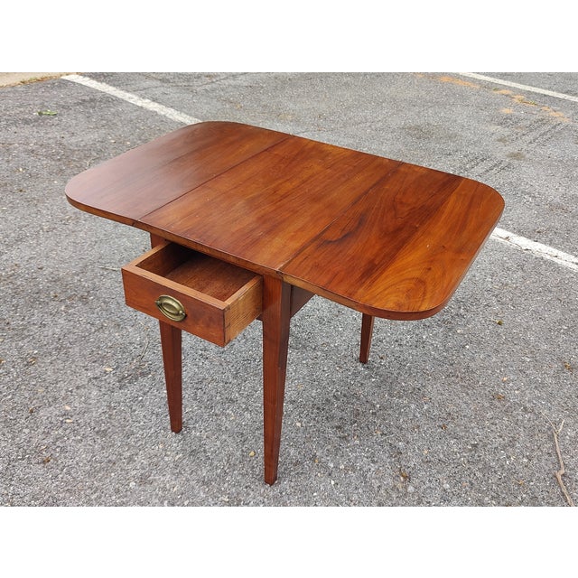 Wood Vintage Handmade Pembroke Style or Hepplewhite Style Drop Leaf Table For Sale - Image 7 of 8
