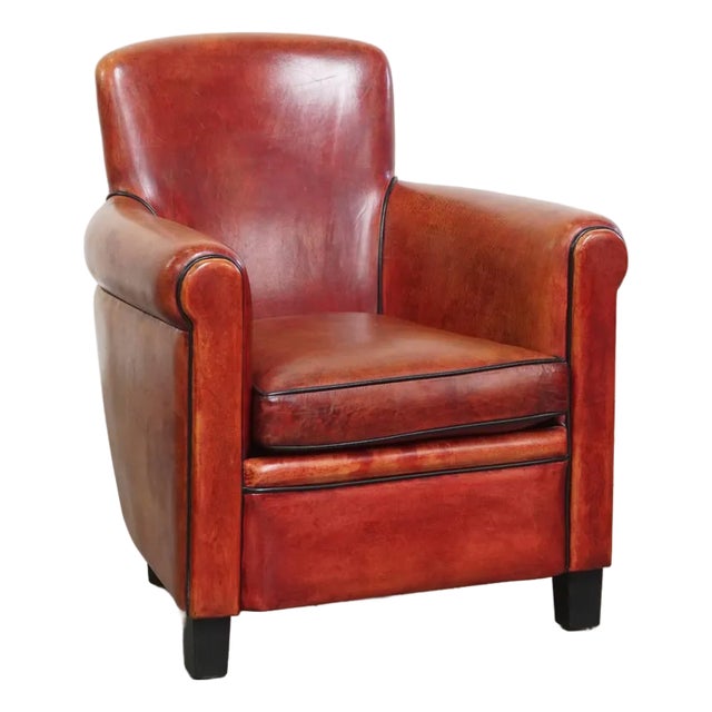 Reddish Brown Sheepskin Armchair For Sale