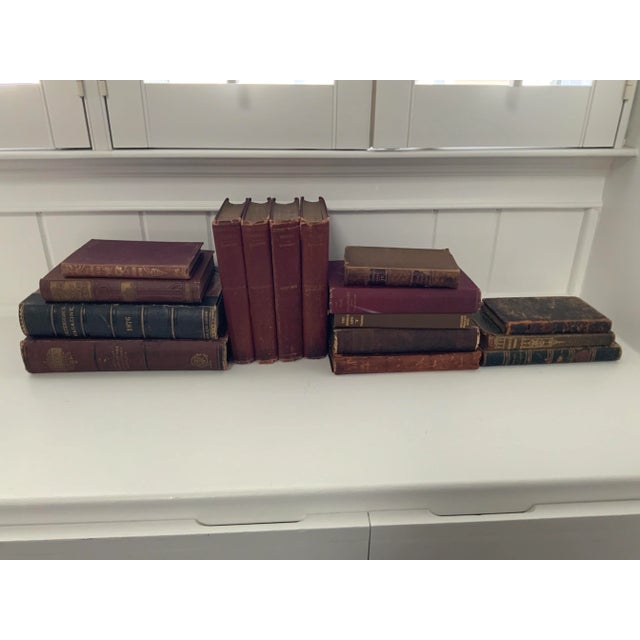 Antique Red, Brown and Black Bookshelf Decor -Set of 16 For Sale - Image 13 of 13