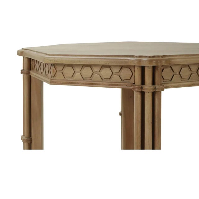 2020s Pair of Mid-Century Style Octagon Faux Bamboo Side Tables For Sale - Image 5 of 12