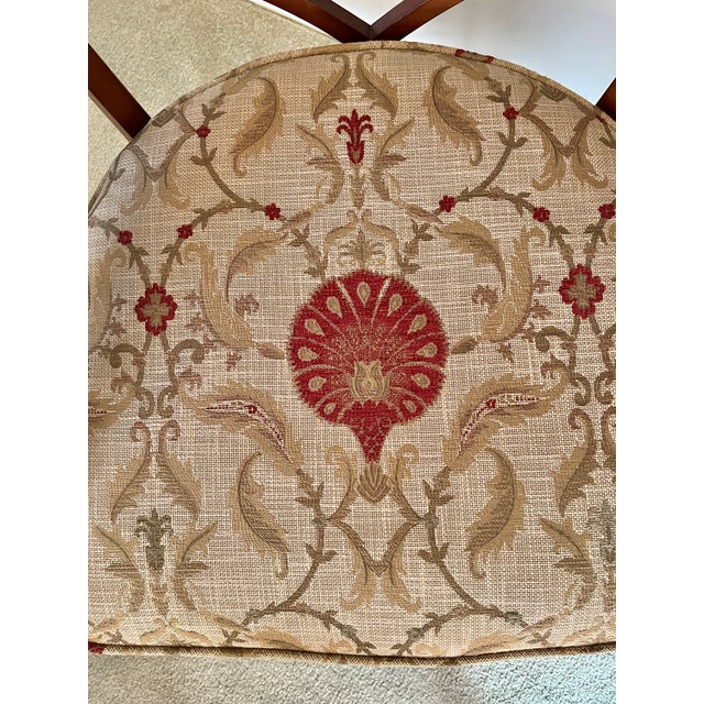 Transitional Pearson Wood Open Back Armchair For Sale - Image 3 of 9