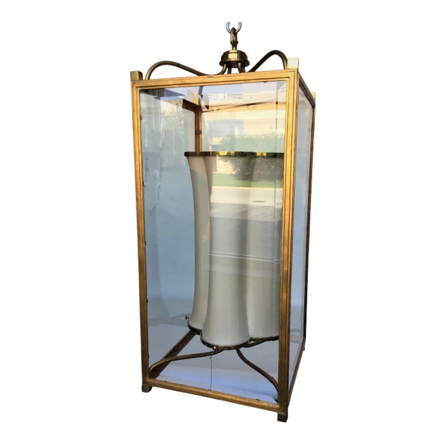 1990s Gold Gilded Finished Iron Lantern For Sale