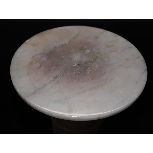 Stone Vintage 36+ Inch Neoclassical Decorative Alabaster Column Stand For Sale - Image 7 of 12