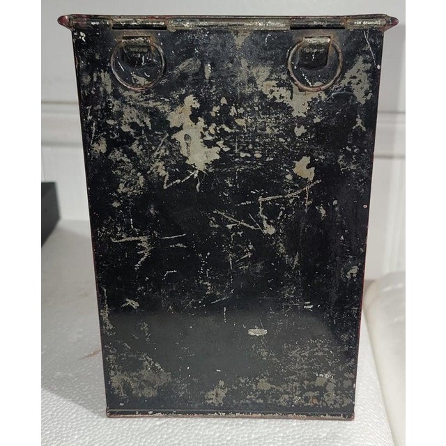 Folk Art 19Thc Original Hand Painted Tole Box W/ Bird For Sale - Image 3 of 6