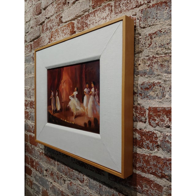 White Michele Stapley -Ballet Dancers on Stage -Oil Painting For Sale - Image 8 of 10