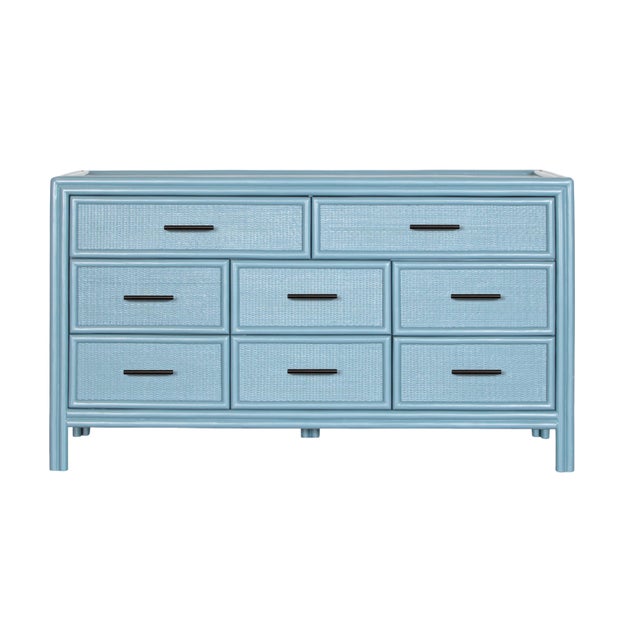 Bermuda Eight-Drawer Dresser - Pool Blue For Sale - Image 9 of 9