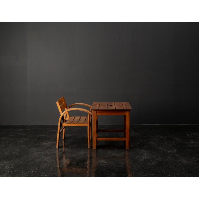 Bauhaus Childrens Table and Chair Set in Beech and Pine, 1960s, Set of 2 For Sale - Image 3 of 18