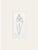 Small Vintage French Mid-Century Modern Abstract Female Nude Figural Line Drawing in Graphite on Paper With Mat For Sale
