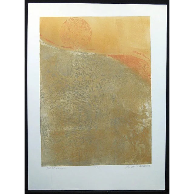 Contemporary 1970s "Mountain Meadow" Minimalist Landscape Signed and Numbered Etching by Lin Carte Anderson For Sale - Image 3 of 7