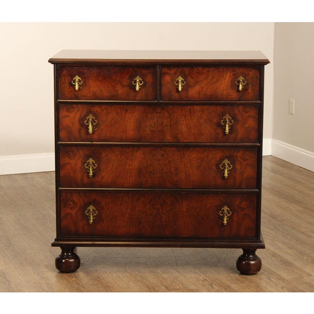 Wright Table Company William And Mary Style Walnut Chest Of Drawers For Sale - Image 12 of 12