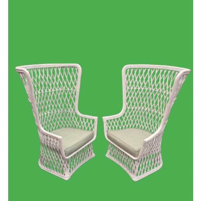 1970s 1970s Rattan & Bamboo Peacock Style Chairs From Disney Polynesian Hotel - A Pair For Sale - Image 5 of 11