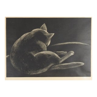 Vintage 1955 Hartwell Wyse Priest Cat Lithograph For Sale