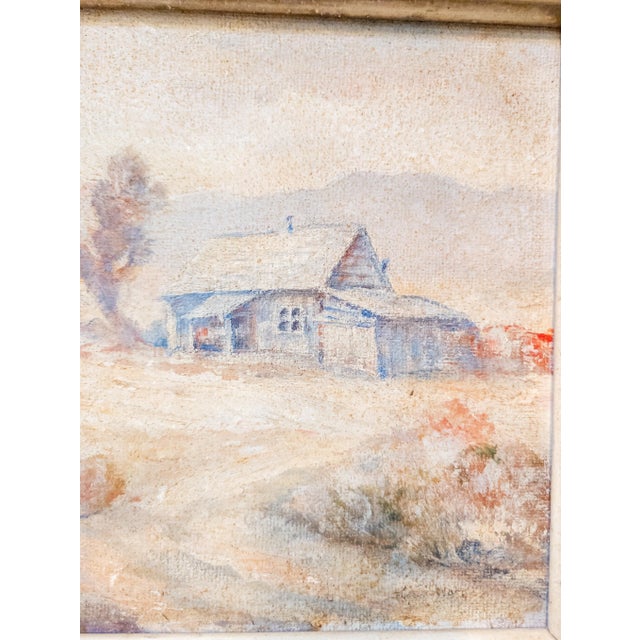 Mid-Century Western Impressionist Homestead Landscape in Rustic Frame For Sale - Image 9 of 12