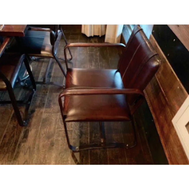 Restoration Hardware Leather Buckle Chair B | Chairish