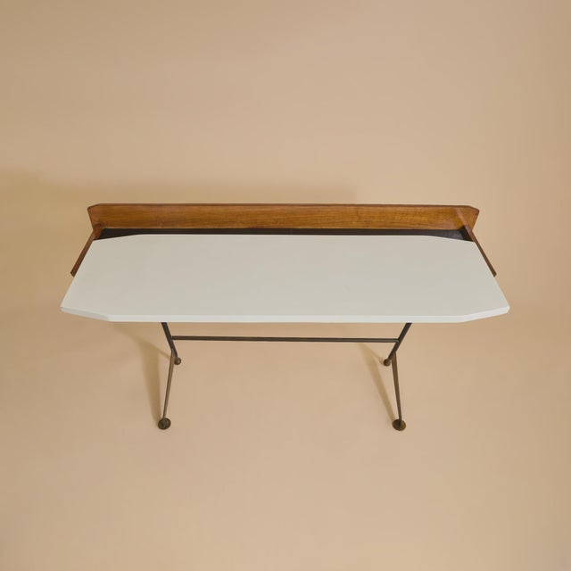 1950s Italian Mahogany Console or Desk in the Manner of Luigi Fornasari, 1950s For Sale - Image 5 of 11