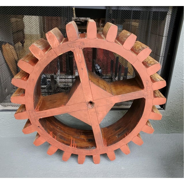 19th Century Antique Industrial Wooden Foundry Toothed Cogwheel Gear Mold as Modern Sculpture For Sale - Image 5 of 8