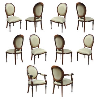Round Back Mahogany Chairs- Set of 10 For Sale