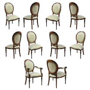 Round Back Mahogany Chairs- Set of 10