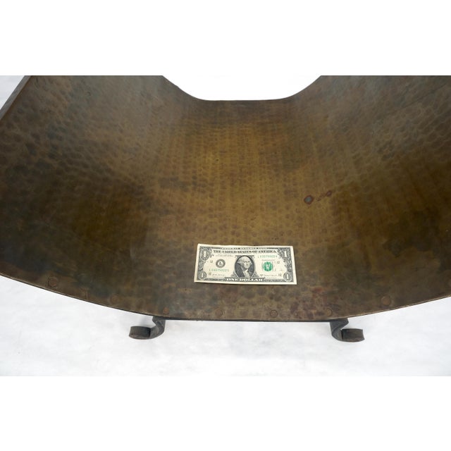 Hammered Copper & Wrought Iron Base Ball Finials Arts & Crafts Magazine Rack For Sale - Image 9 of 13