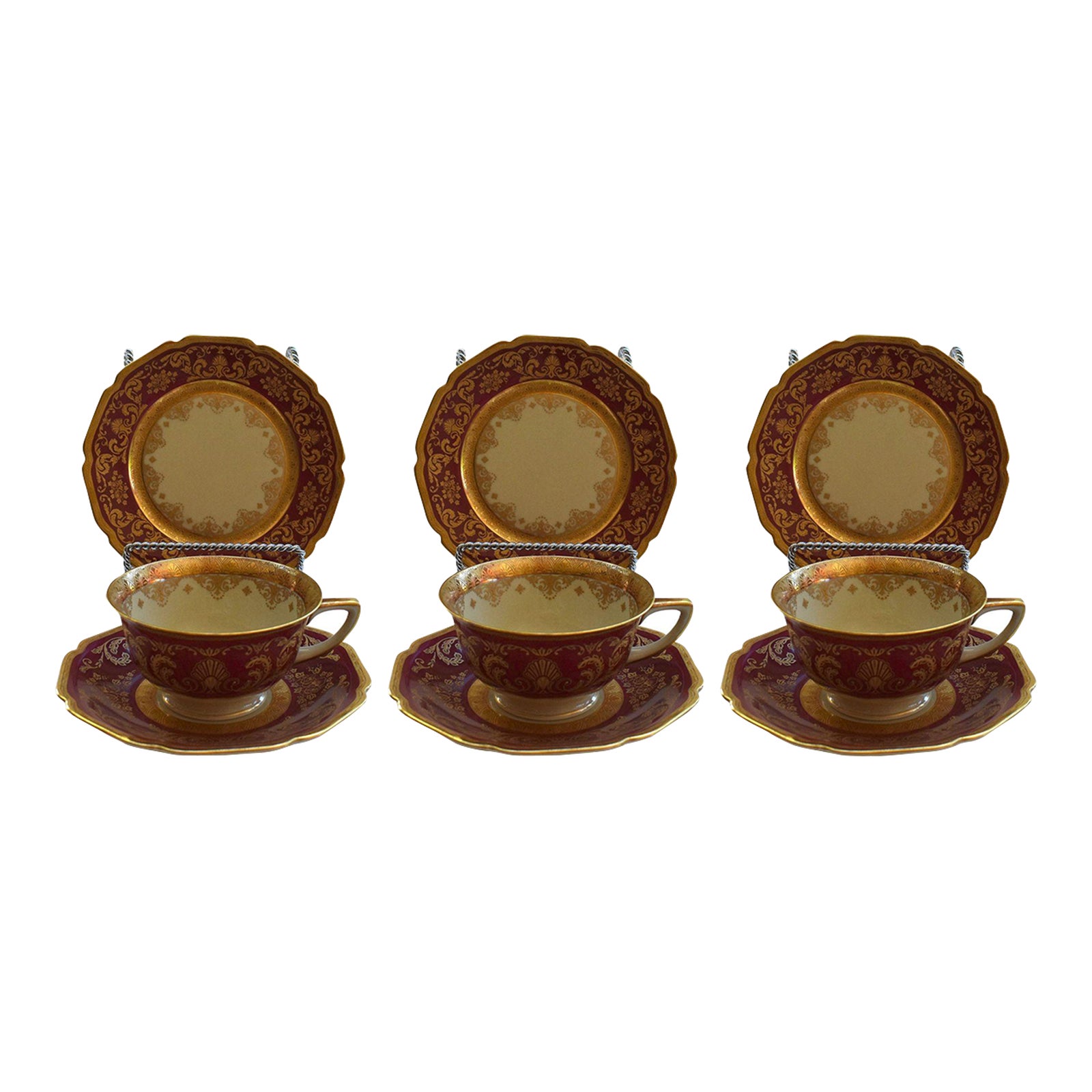 Heinrich&Co Selb Bavaria アンティーク　食器 H&C Heinrich & Co Selb Bavaria Gold Encrusted Dinner Plate 11