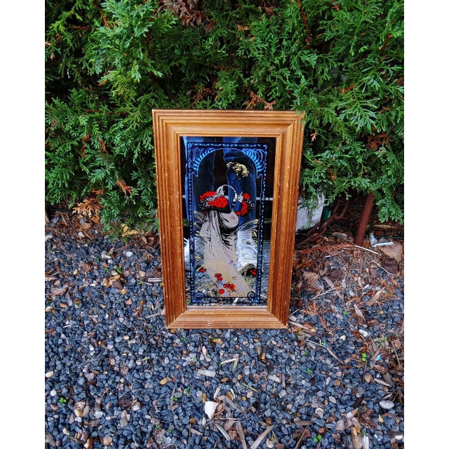 1970s Mucha Silkscreened Wall Mirror, 1970 For Sale - Image 5 of 9