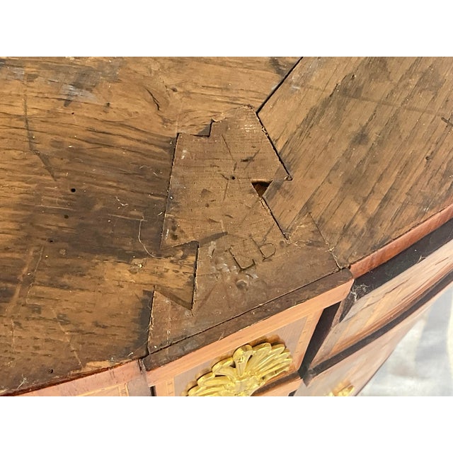 French Louis XVI Marble Top Inlaid Commode For Sale - Image 15 of 16