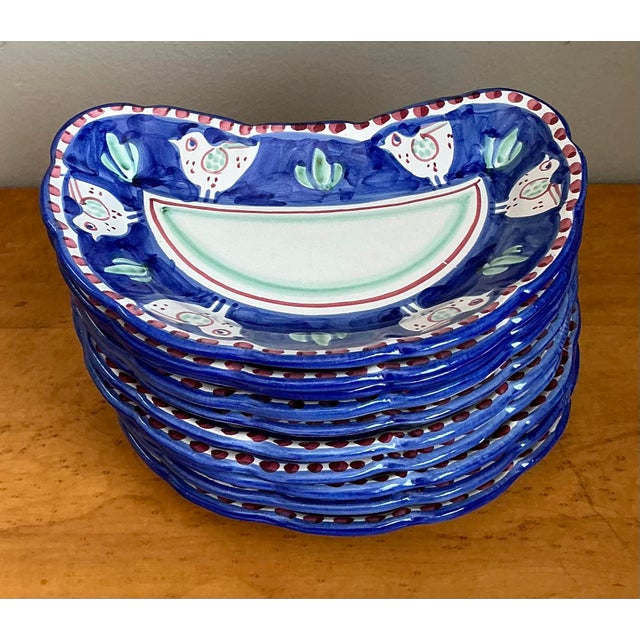 Ceramic Vintage Italian Solimine Glazed Ceramic Salad Plate - Set of 10 For Sale - Image 7 of 12