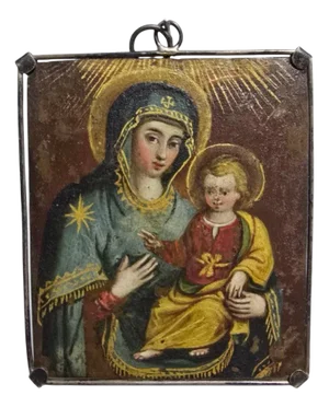 Double-Sided Diptych with Saint Nicholas of Tolentino & Virgin and Child, 1650, Oil on Copper