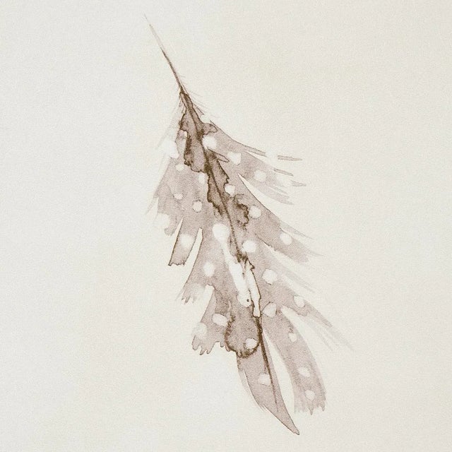 Contemporary Schumacher Woodland Feathers Wallpaper In Pebble For Sale - Image 3 of 5