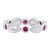New Beverley K Red Ruby White Sapphire Stackable Ring 14k Gold Eternity Band 6.5 For Sale