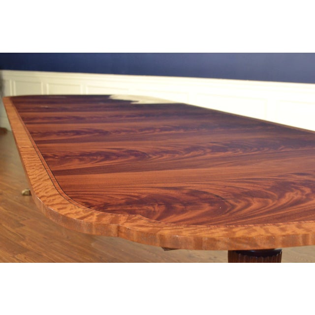 Traditional Mahogany Scallop Cornered Dining Table by Leighton Hall Made-To-Order For Sale In Atlanta - Image 6 of 10