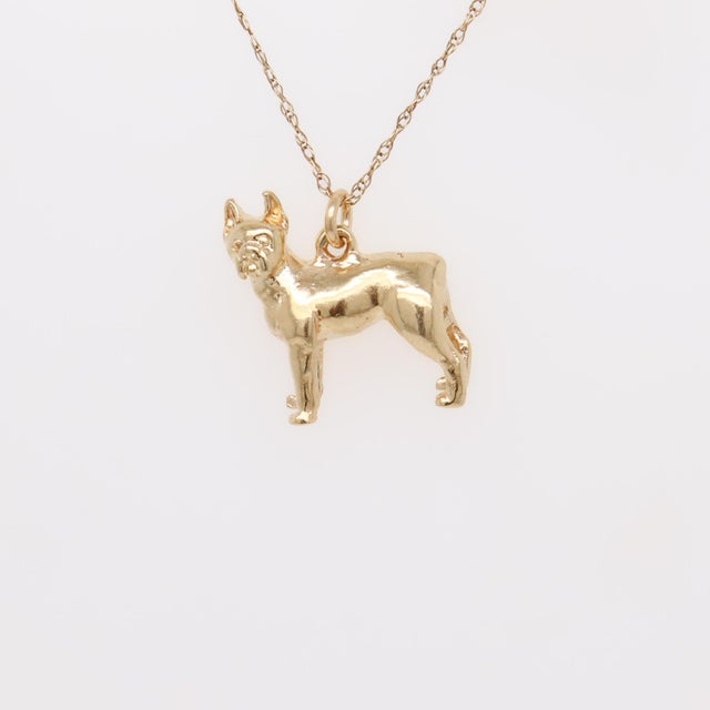 Vintage 14k Gold Figural Boxer Dog Charm For Sale - Image 10 of 11