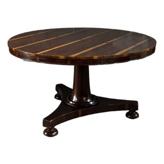 19th Century English Regency Rosewood Tilt Top Center Table For Sale